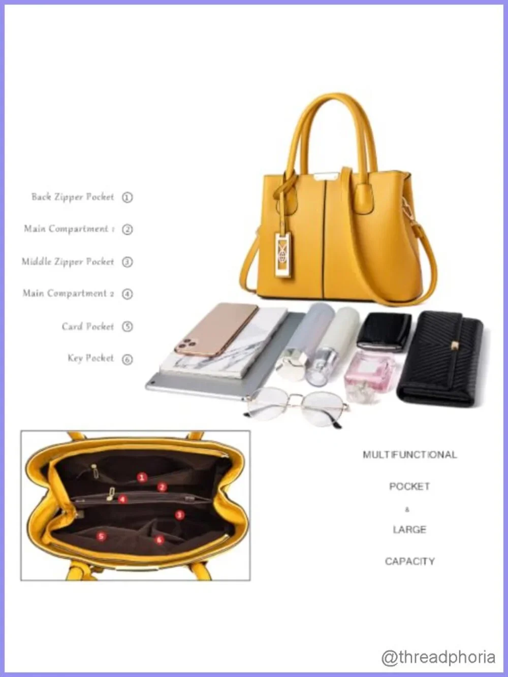 Synthetic Leather Satchel Crossbody Purse Tote Shoulder Bag with Strap